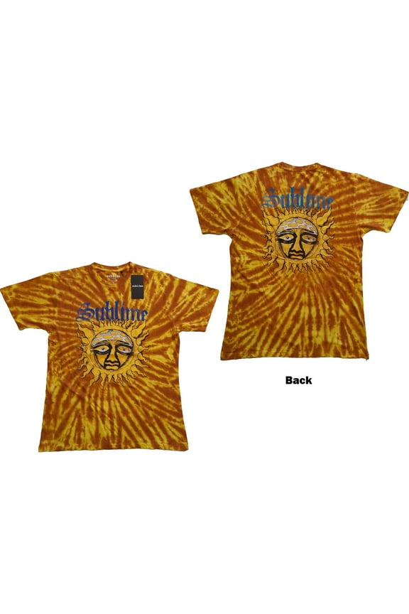 Sublime Unisex T-Shirt Sun Face (Wash Collection & Back Print) (X-Large)