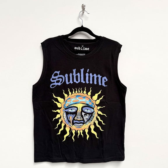 Sublime Unisex Tank T-Shirt Sun Logo (Black) (X-Large)