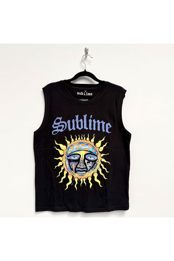 Sublime Unisex Tank T-Shirt Sun Logo (Black) (X-Large)