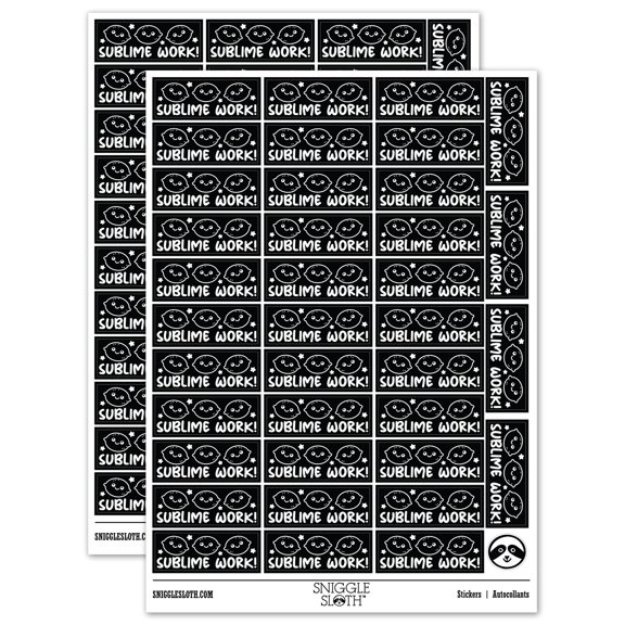 Sublime Work Teacher Student School Sticker Set - Black - Matte Finish - 1.5" Small