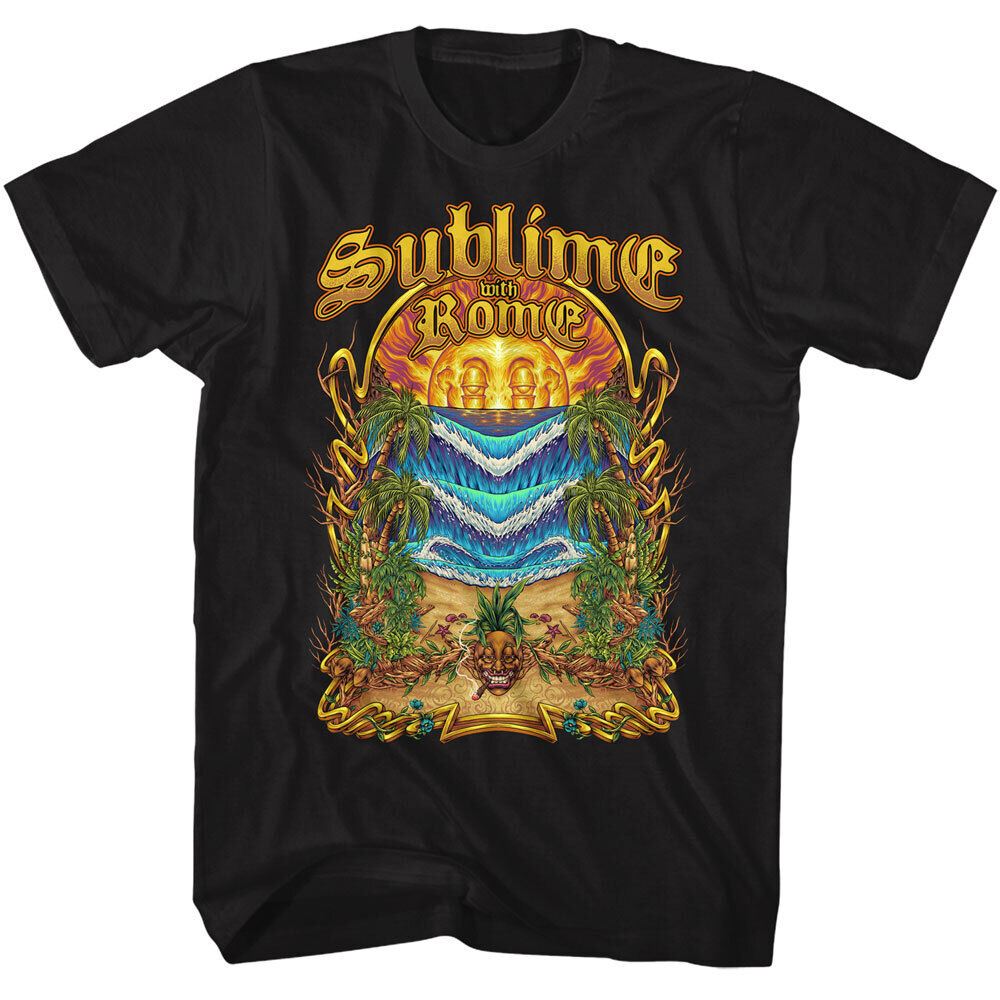 Sublime with Rome T Shirt Mens Sunrise Beach Music Rock Band Long Beach