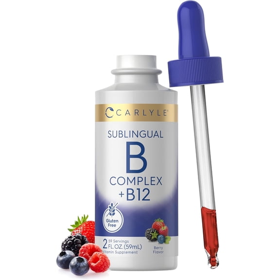 Sublingual Vitamin B Complex | 2oz | Berry Flavor | by Carlyle