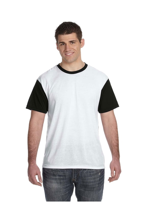 Contrast Ribbed Collar Blackout Jersey T-Shirt, Style S1902