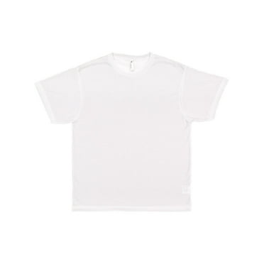 Sublivie Men's Unisex 100% Polyester Crew Neck Short Sleeve Sublimation T-Shirt, White, Small