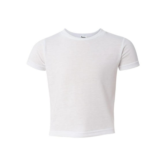 Sublivie Toddler 100% Polyester Crew Neck Short Sleeve Sublimation T-Shirt, White, 5/6