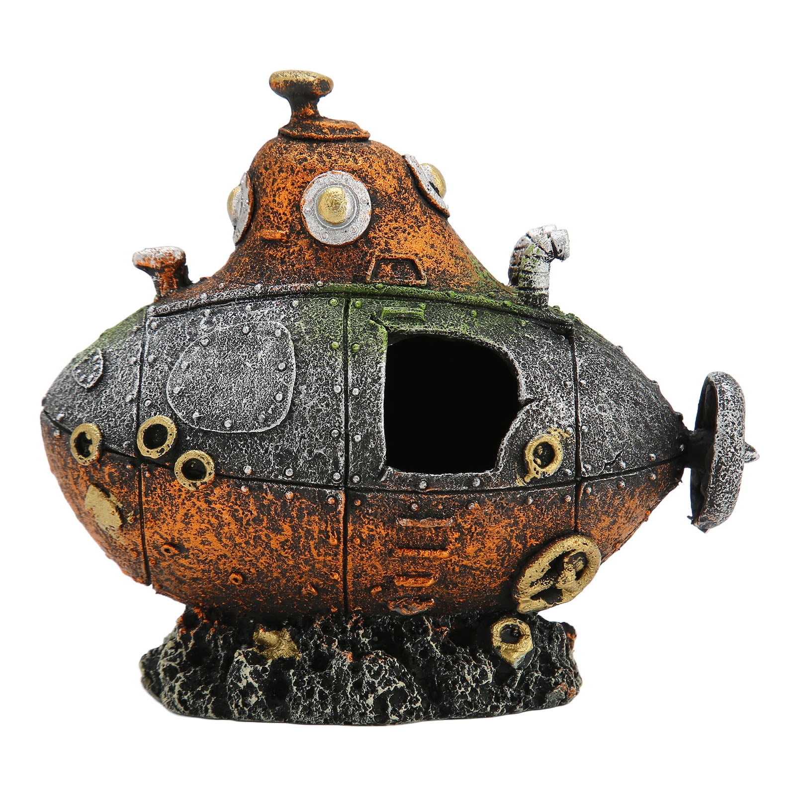 Submarine Aquarium Decoration Vivid Resin Sunken Ship Fish Tank