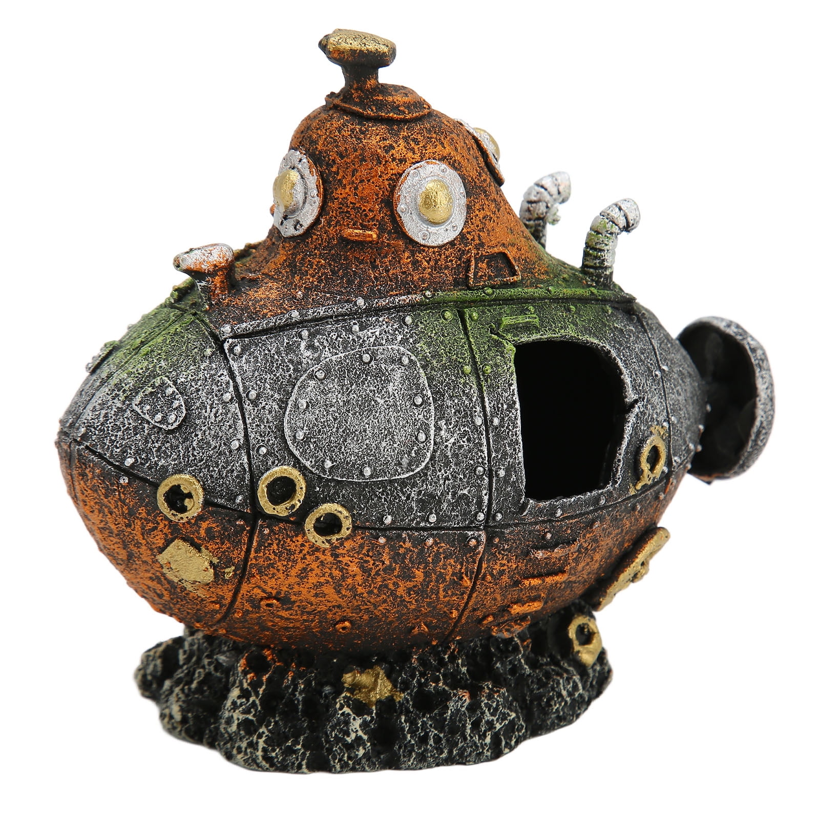 Submarine Aquarium Decoration Vivid Resin Sunken Ship Fish Tank