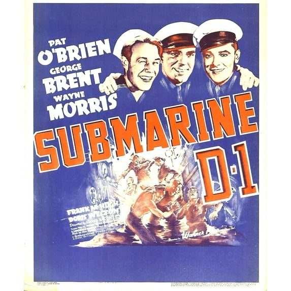 Submarine D-1 Wayne Morris Pat O'Brien George Brent On Window Card 1937 Movie Poster Masterprint (11 x 17)