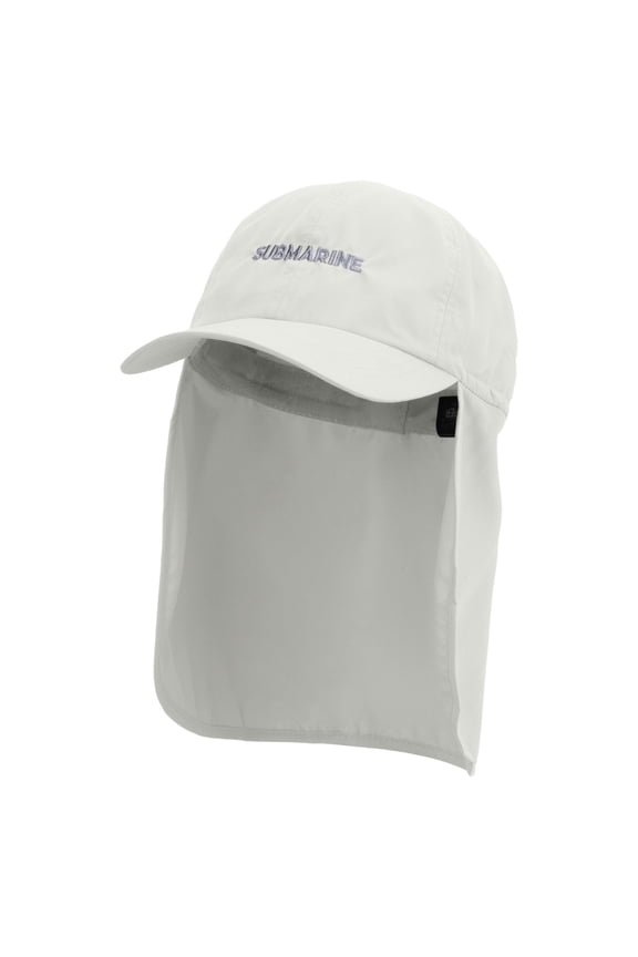 Submarine Embroidered Flap Hats - White OSFM