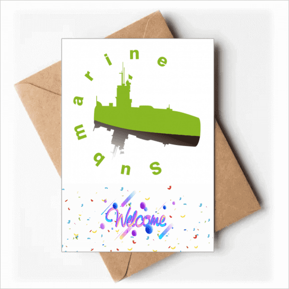 Submarine Sank Underwater Ocean Welcome Back Greeting Cards Envelopes Blank