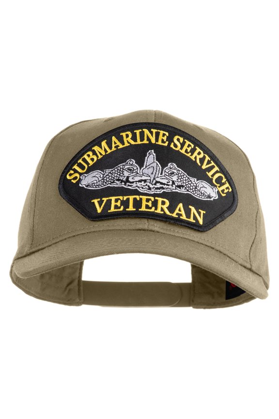 Submarine Service Veteran Patched Solid Cotton Twill Pro Style Cap - Khaki OSFM