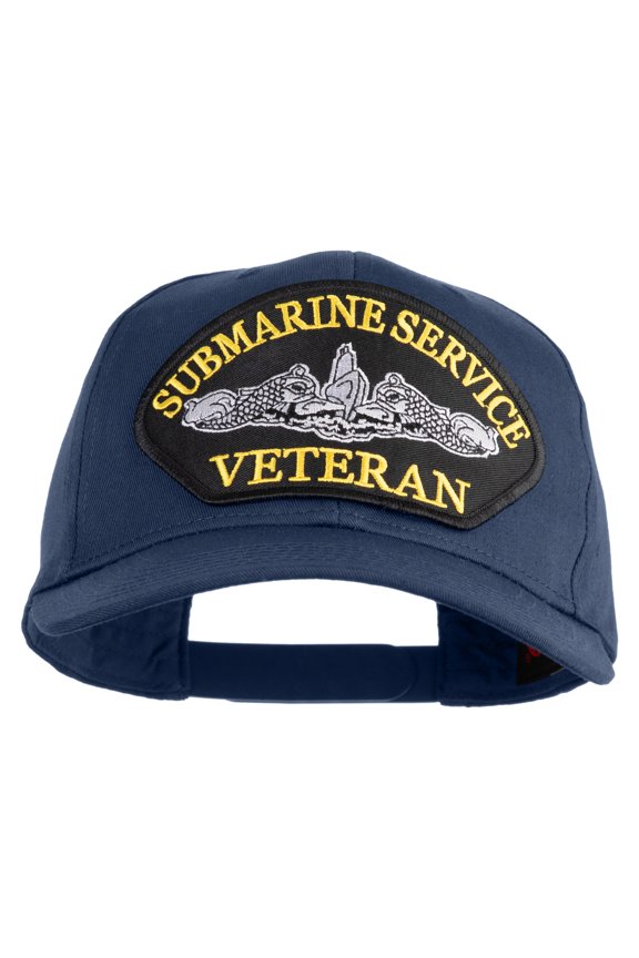 Submarine Service Veteran Patched Solid Cotton Twill Pro Style Cap - Navy OSFM