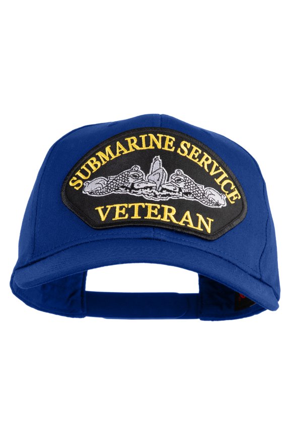 Submarine Service Veteran Patched Solid Cotton Twill Pro Style Cap - Royal OSFM