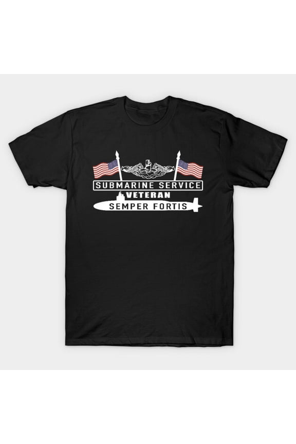 Submarine Service Veteran Semper Fortis American Flag Patriotic G875 Unisex T-Shirt, Up to Size 5XL