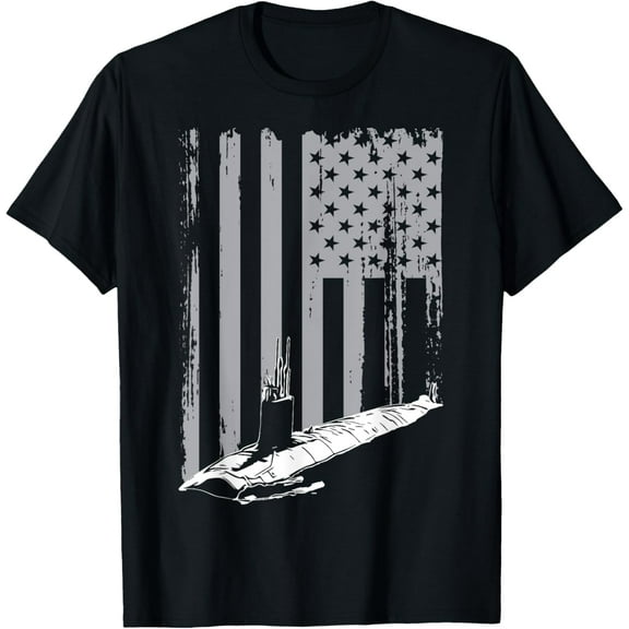 Submariner American Flag Patriotic Submarine Veteran Grandpa T-ShirtMen's and women's pure cotton short-sleeved shirts