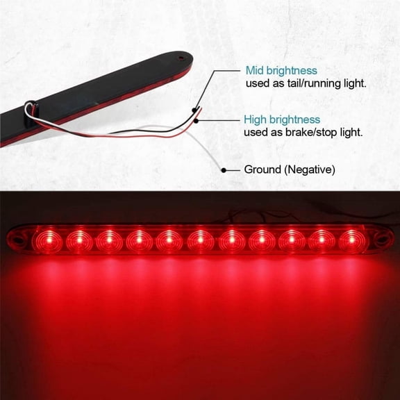 Submersible Under 80" LED Trailer Light Kit,Square Stop Turn Tail RV Truck Lights w/Wire &Bracket,Red/Amber Side Fender Marker Lamps,3rd Brake ID Light Bar for Camper Truck RV Boat Snowmobile