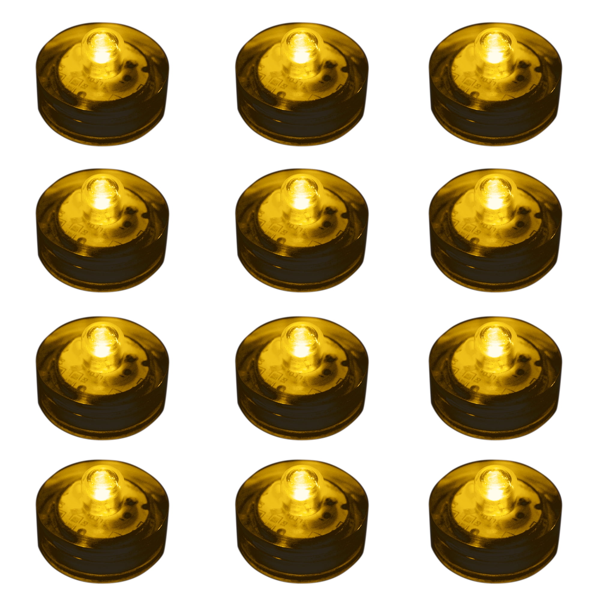 Submersible Battery Operated LED Lights 12 Count (Amber)