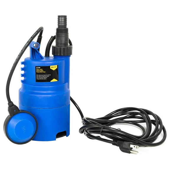 Submersible Drain Pump and 20' Water Hose, Sump Pump Kit for Pools, Hot Tubs, Water , Ponds, and More (1, GPH)