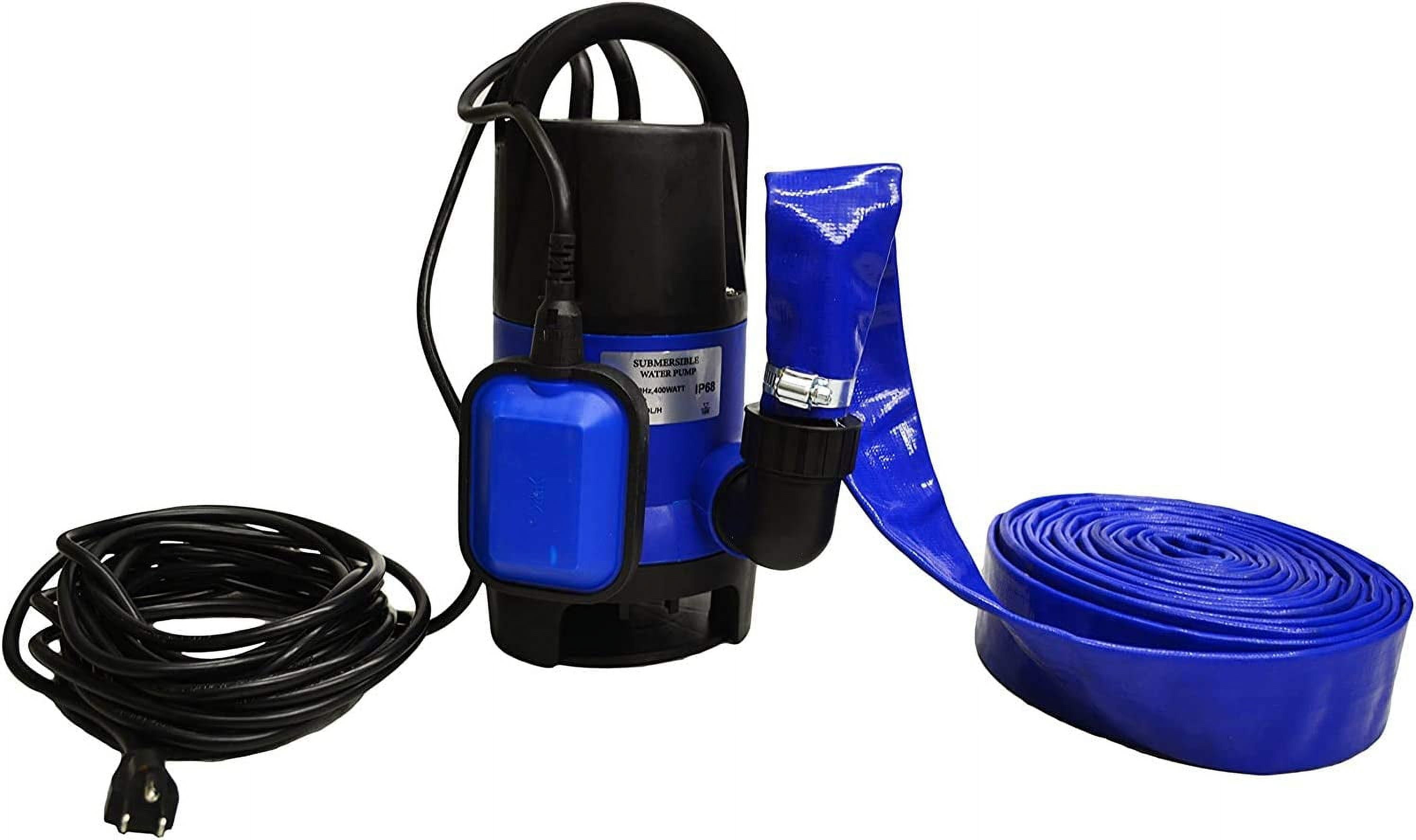 Submersible Drain Pump and 25' Water Hose, Sump Pump Kit for Pools, Hot