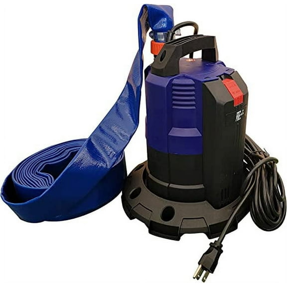 Submersible Drain Pump with Hose (Optional Low Level Water Pumping Base)