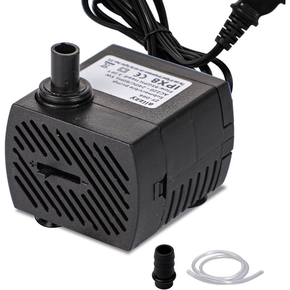 Submersible Fountain Pump 92GPH 5W Ultra Quiet with 3.3ft Hose for Aquarium Garden Waterfall Fish Tank Fountain