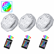 Submersible LED Lights with Remote Control, Battery Powered RGB Color Changing Underwater Lights for Above Ground Pool, Hot Tub, Pond, Fountain, Vase Base and Event Decoration