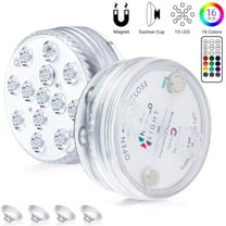 Submersible LED Lights with Remote, LED Pool Lights for Inground Above Ground Pool with Magnets & Suction Cups,16 Color Changing Underwater Light for Ponds Inground Pool
