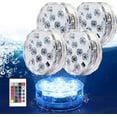 thumbnail image 1 of Submersible LED Lights with Remote RF,Full Waterproof Pool Lights for Inground Pool ,Color Changing Underwater Lights for Ponds Battery Operated (4 Packs), 1 of 10
