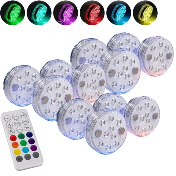 Submersible LED Pool Lights with Remote Control, Underwater Magnetic Lights for Inground Above Ground Pools Hot Tub Pond