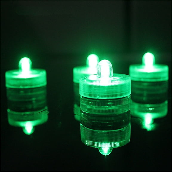 Submersible LED Tea Lights, Usupdd 12 Pack Flameless Underwater Lights for Pond Vase Wedding, Waterproof Mini Floating Pool Lights with Replaceable Batteries 48 Hours, Green