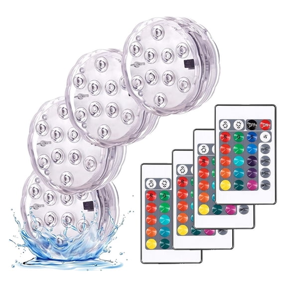 Submersible Led Lights With Remote Battery Operated Underwater Pond Bathtub Hot Tub Spa Swimming Pool Fountain Vases Fish Tank