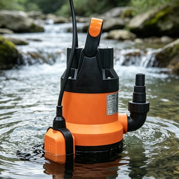 Submersible Pump 0.5HP 3000GPH 17ft Power with Auto Float Switch, High Efficiency Dirty Water Utility Pump for Cellar, Garden Pond, Swimming Pool Drainage