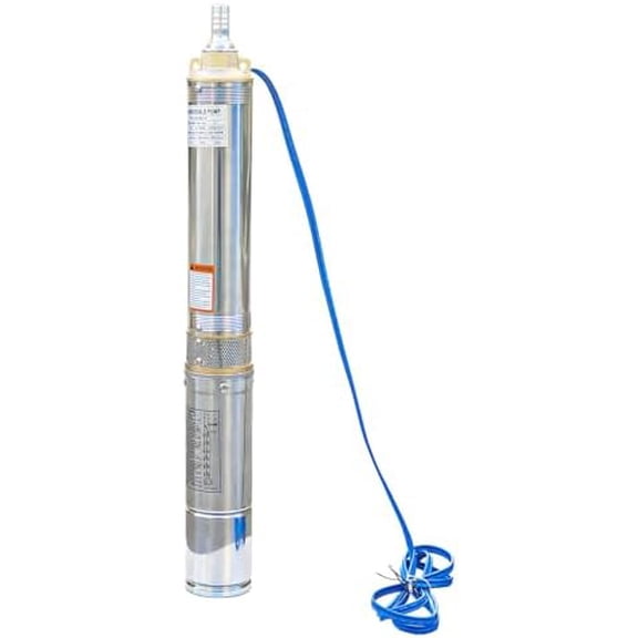 Deep Well Submersible Pump 1HP 220V/60Hz 33gpm Flow 207ft Head Submersible Bore Pump Water Pump Stainless Steel Water Pump for Industrial, Irrigation and Home Use, IP68 Waterproof Grade