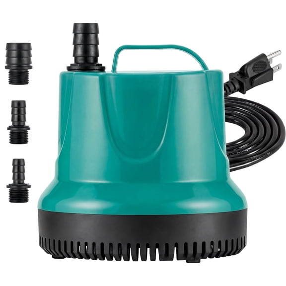 Submersible Pump for Fish Tank, Pond, Aquarium, Hydroponic Systems with 5ft Power Cord and 4 Nozzles, 660GPH