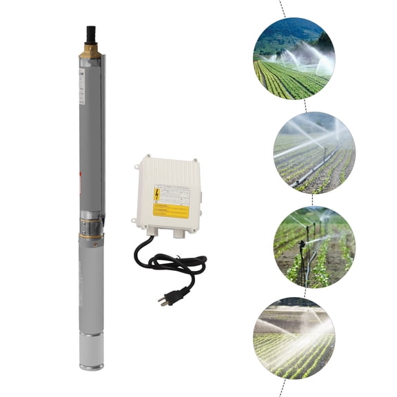 Submersible Pumps 3" OD Pipe 110V/60HZ 0.37KW 0.5HP Stainless Steel Well Pump for Drainage of Cities, Factories, Railroads