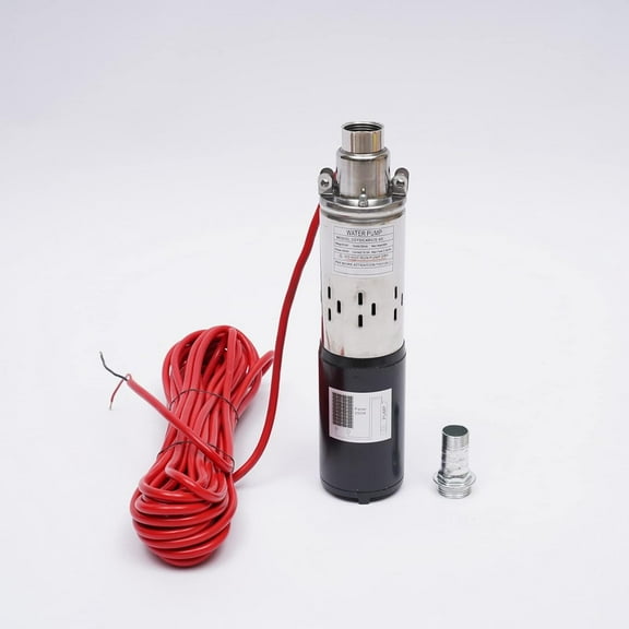 Submersible Screw Well Pump Deep Well Water Pump Stainless Steel DC 12V 180W 5.5GPM 4500 RPM 82Ft High Lift