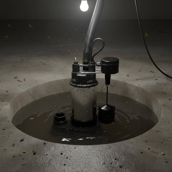 Submersible Sump Pump, 1.5 Hp, 6000 Gph, Cast Iron Construction, Vertical Float Switch, For Basement Water Basin