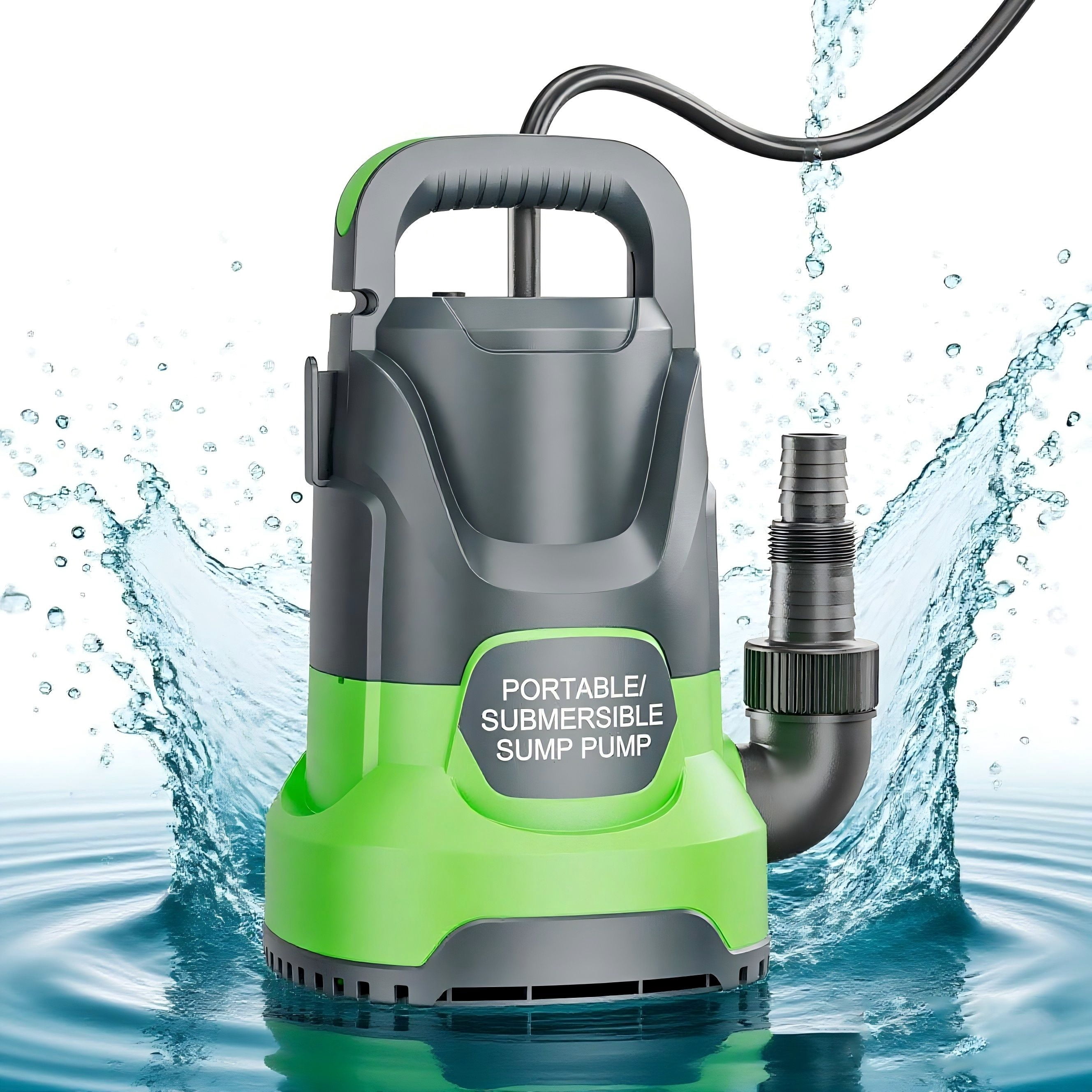 Sub Pump Pool Submersible Sump Pump 1.5HP 6000GPH, High-Flow Water Transfer Pump ...