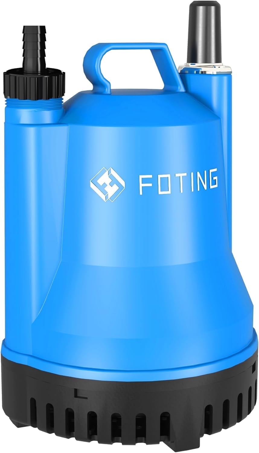 Submersible Water Pump - 1/4 HP Utility Pump - 1676GPH Thermoplastic Electric Portable Transfer Water Pump - 25-Foot Cord for Pool, Tub, Garden, Pond Draining