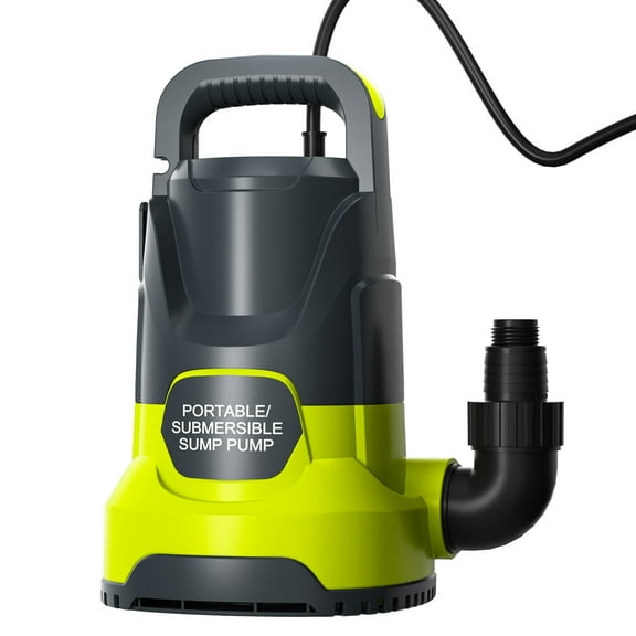 Submersible Water Pump 1.5HP 5500GPH Portable Sump Pump for Pool Draining with Adapters