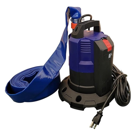 Submersible Water Pump with 25-Foot Hose and Optional Base, Pool Cover Water Drain Pump with Manual On/Off or Auto Mode, Sump Pump for Basements, Hot Tubs and More