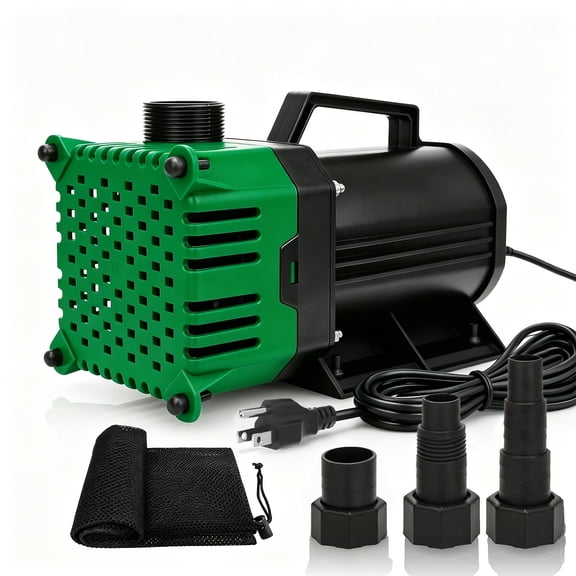 BARST 1700GPH Submersible Pond Pump, 160W High Lift Water Pump with 25ft Power Cord, Barrier Bag and 3 Nozzles, for Ponds, Waterfalls, Fountains, Hydroponics and Water Features