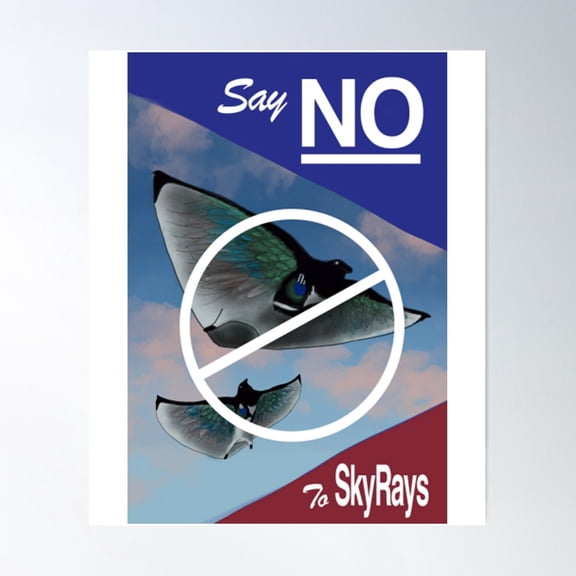 Subnautica Below Zero Say No To Skyrays Poster Poster Wall Art, Modern Wall Decor For Living Room Bedroom, 16x24 UNFRAMED