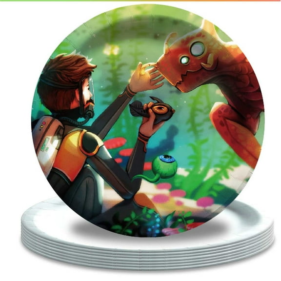 Subnautica Plates Party Supplies Birthday Decorations Tableware Disposable Dinnerware