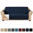 thumbnail image 1 of Subrtex 1-Piece Reversible Sofa Cover Quilted Slipcover (Small Sofa, Navy), 1 of 8