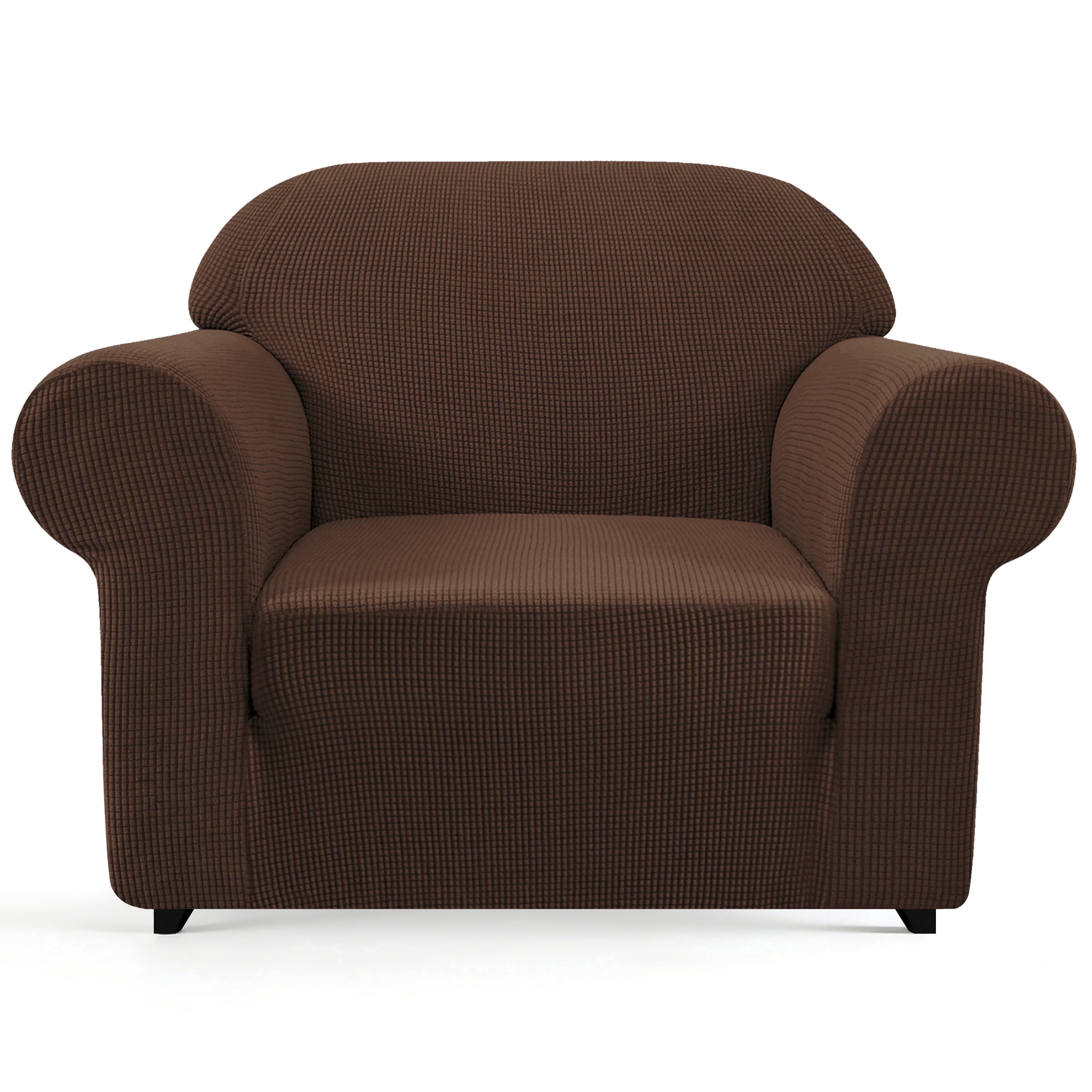 Subrtex  1 Piece Stretch Jacquard Couch Cover, Armchair Sofa Slipcover for 1 Cushion Couch, Machine Washable Furniture Protector(Armchair, Chocolate)