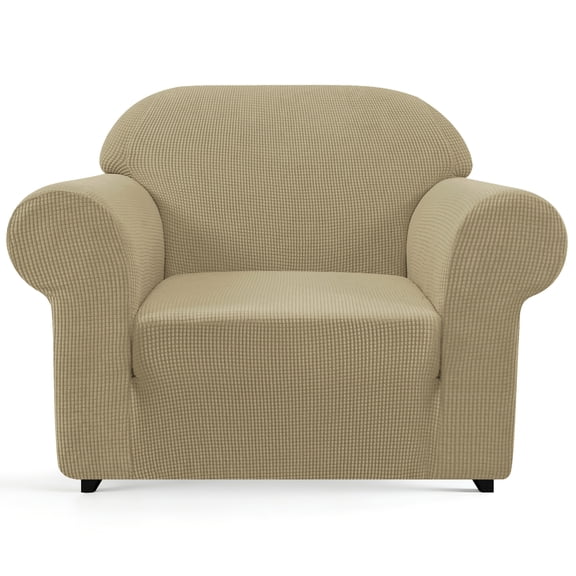 Subrtex 1-Piece Stretch Sofa Slipcover Non Slip Couch Cover (Armchair, Khaki)