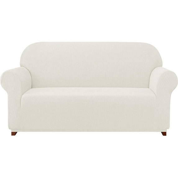 Subrtex 1-Piece Stretch Sofa Slipcover Non Slip Couch Cover (Loveseat, Off-White)