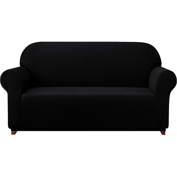Subrtex 1-Piece Stretch Sofa Slipcover Non Slip Couch Cover (Sofa, Black)