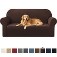 thumbnail image 1 of Subrtex 1 Piece Stretch Jacquard Couch Cover, Sofa Slipcover for 3 Cushion Couch, Machine Washable Furniture Protector(Sofa, Chocolate), 1 of 9